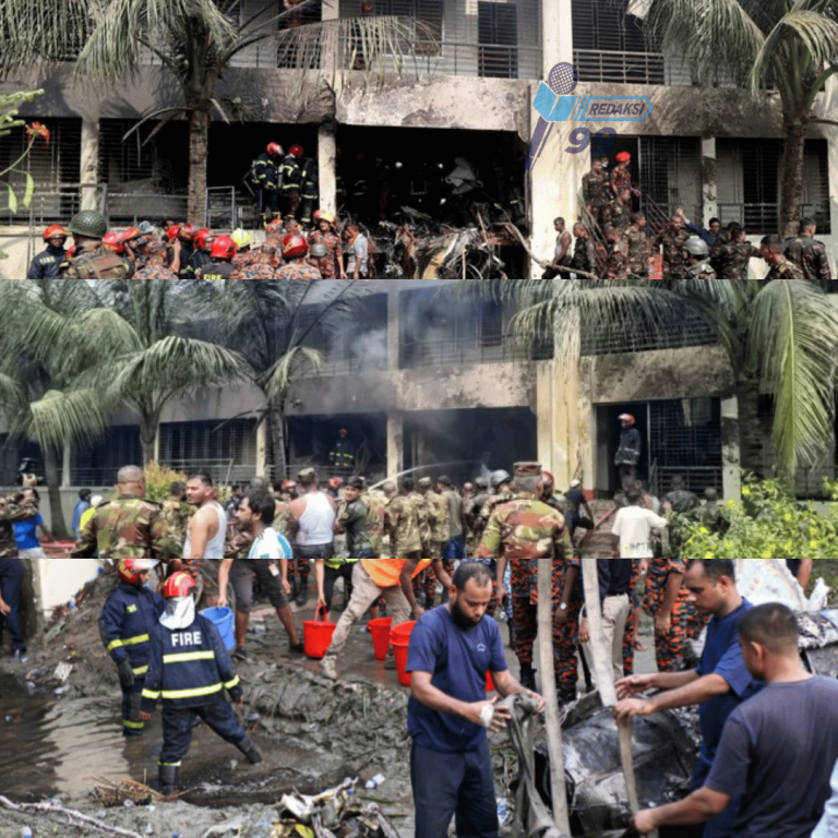 Ngeri! Jet Tempur Jatuh di Sekolah Bangladesh, 22 Orang Tewas!