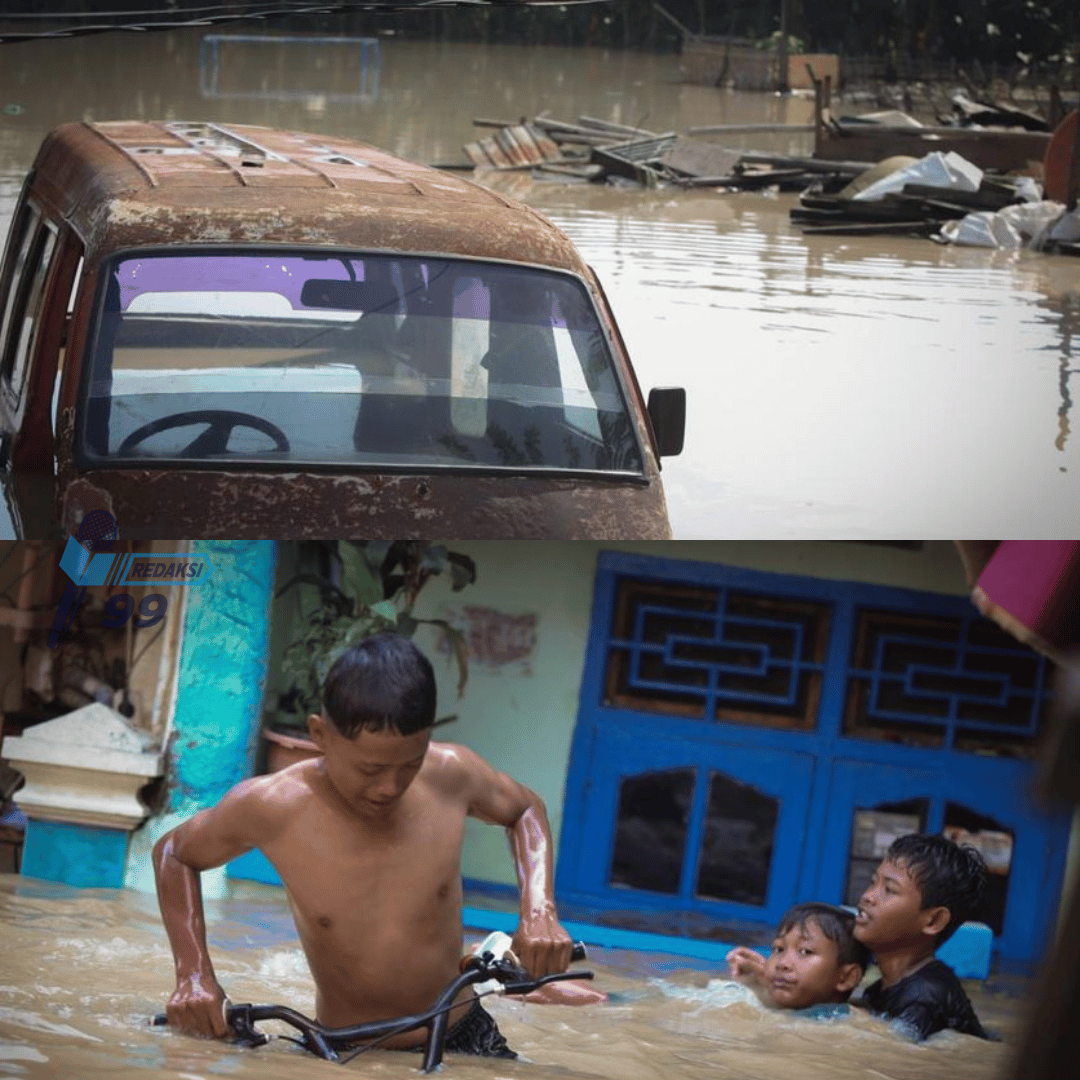 BPBD Bekasi mencatat 2.774 KK atau sekitar 11.096 jiwa terdampak banjir per Selasa siang (8/7)